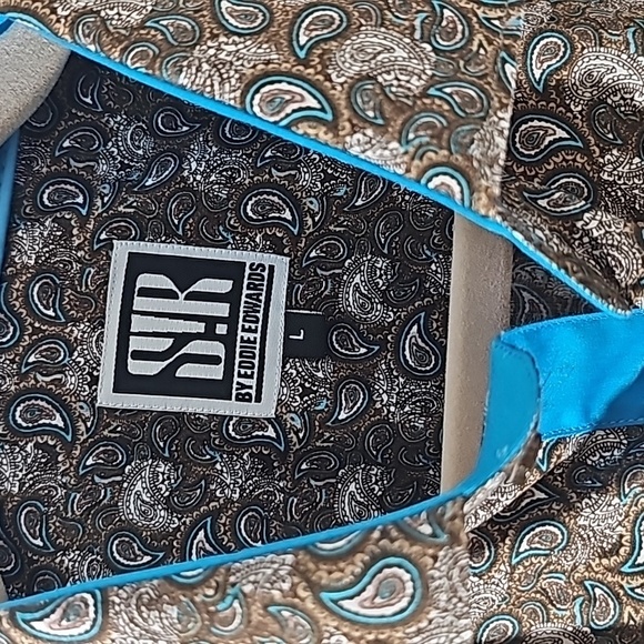 SIR,by Eddie Edward's mens Paisley shirt size large. Contrast cuffs and colar. - Picture 2 of 8